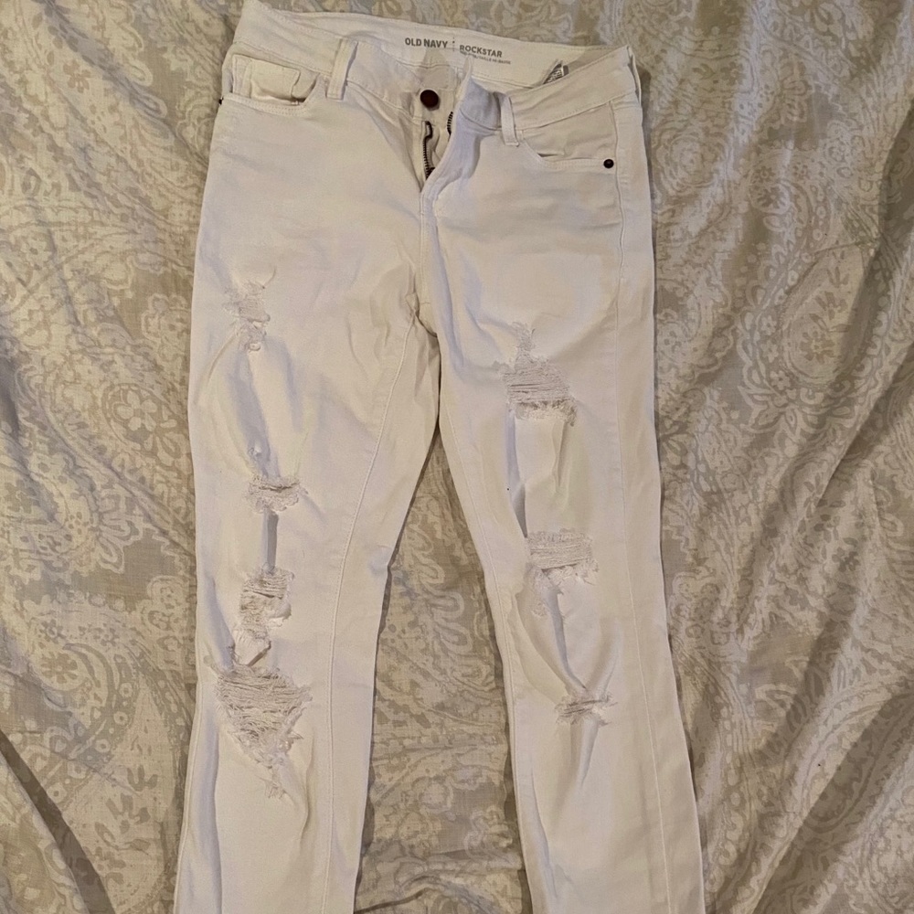 Old Navy white ripped jeans (size 2)